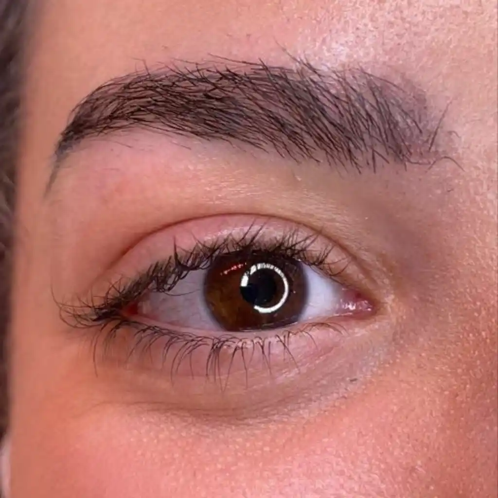 Résultat avant extension de cils Rehaussement de cils et Lash Botox à Paris chez Essen'Cils